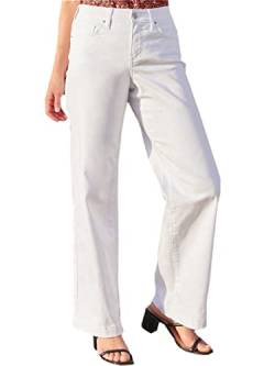 Royalty For Me Damen Weites Bein Nachhaltige Jeans Hose, K37 Weiß, 38 von Royalty For Me