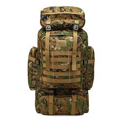 Rozhuhro 80L Militärische Taktischer Wasserdicht Wanderrucksack Gepäckbeutel Große Kapazität Survival Rucksack Trekkingrucksack Reiserucksack, 600D Oxford Outdoor Rucksack,Jungle camouflage von Rozhuhro