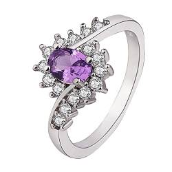 Glänzende Ringe Silberringe für Damen Ringe Strass Damen Herren Ringe Damen und Ringe Ringe Traumfänger Klein (Purple, 8) von Rpporm