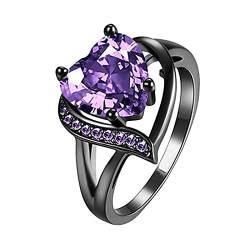 Ringe Ringe Ringe Herren Stapelbar Für Damen Vergoldet und Gold Für Damen Liebesringe Ringe Ringelshirt Damen Kurzarm (Purple, S) von Rpporm