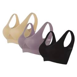 Rpporm 2er Pack Sport BH Bustier Damen Bralette Nathloser mit Gepolstert Sportbekleidung Ohne Bügel Atmungsaktiv Schlaf Still Soft Bra Sport-BHS Top für Joggen Yoga Jumping Fitness Lauf von Rpporm