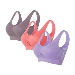 Rpporm 2er Pack Sport BH Bustier Damen Bralette Nathloser mit Gepolstert Sportbekleidung Ohne Bügel Atmungsaktiv Schlaf Still Soft Bra Sport-BHS Top für Joggen Yoga Jumping Fitness Lauf von Rpporm