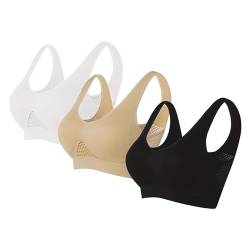 Rpporm 2er Pack Sport BH Bustier Damen Bralette Nathloser mit Gepolstert Sportbekleidung Ohne Bügel Atmungsaktiv Schlaf Still Soft Bra Sport-BHS Top für Joggen Yoga Jumping Fitness Lauf von Rpporm