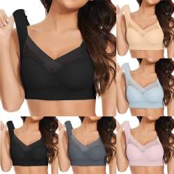 Rpporm BH Damen Ohne Bügel Bügelloser BH Halt Grosse Grössen Ultrakomfortabler Tshirt BH Soft Atmungsaktiver Schlaf BH Nahtlos Weicher Push Up Bra Klassische Bustier BH Modern von Rpporm