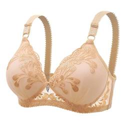 Rpporm BH Damen Ohne Buegel Vollschalen Bequem Guter Halt Große Brüste Wirefree Bra Super Push Up BH Gegen Hängebrust Brüste Klassische BHS Minimizer Bra von Rpporm