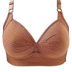 Rpporm BH Damen Ohne Buegel Vollschalen Bequem Guter Halt Große Brüste Wirefree Bra Super Push Up BH Gegen Hängebrust Brüste Klassische BHS Minimizer Bra von Rpporm