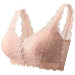 Rpporm BH Damen Ohne Bügel Vorderverschluss Ohne Bügel BH Mit Reißverschluss Vorne Comfy Haltungskorrektur BH Ruecken Frauen Super Bequemer Bralette Wireless Shapewear Bra von Rpporm