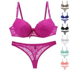 Rpporm Damen BH Set Push Up BH Und Slip Dessous Set Sexy Spitze Unterwäsche Reizwäsche Lingerie Große Größen Lace Bra Panty Babydoll Dessous Nachtwäsche Für Frauen von Rpporm