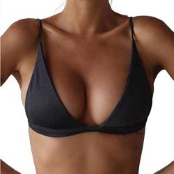 Rpporm Damen Bügelloser BH Triangel Atmungsaktive T-Shirt BH Ohne Bügel Sexy Unterwäsche Soft BH Sportlich Bra Cami Yoga Bustier Crop Dessous Bralette Top von Rpporm