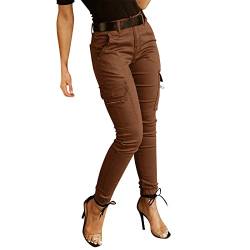 Rpporm Damen Cargohose Jogginghose mit Taschen Sporthose Workwear Leichter Cargo Hose Skinny Fit Wanderhose Outdoorhose Streatwear Freizeithose von Rpporm