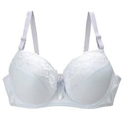 Rpporm Damen Push Up BH Mit Floraler Spitze Grosse Grössen Vollschalen Ungepolster BH Soft Cup Komfort BH Super Bequemer BH Lace Bra Komfort Bralette Große Brüste von Rpporm