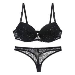 Rpporm Damen Spitzen Push Up BH Set BH und Slip Spitze Dessous Sets Große Größen Lace Bra Panty Unterwäsche Lingerie Set für Frauen Komfort BH Daily Wear Bra von Rpporm