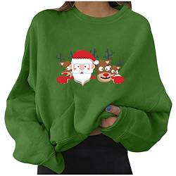 Rpporm Oversize Pullover Sweatshirt Damen Weihnachts Langarm Herbst Winter Rundhals Langarmshirt Basic Casual Lose Oberteile Weihnachten Shirts Tunika Bluse Tops Weihnachtspullover von Rpporm