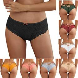 Rpporm Unterhosen Damen Spitze Slip Hipster Panties High Waist Stretch Dessous Damen Sexy Unterwäsche Frauen Brazilian Slip Hipster Panties von Rpporm