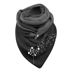 Dreieckschal Damen Schal Halstücher Herbst Winter Flauschiger Schal Wintermode Schneeflockendruck Knopfschals Wickelschals Lässige Frauen Warmer Weicher Schal Herren Schal Scarf (Aw03-A, One Size) von Rrunsv