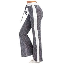 Jogginghose für Damen Jogger Laufhosen Sweatpants Lang Freizeithosen High Waist Trainingshose Sporthose Lässige Loose Sweathose mit Taschen Yogahose Oversize Sommerhose Yogahose Damen Radlerhose A687 von Rrunsv