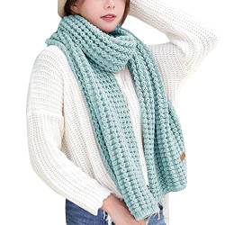 Schal Damen Winter Dreieckschal Loop Schal Scarf Winter Bunt Kint Feel Pashmina Schals Wraps Elastizität Leichter Schal Warme Schals Damen Herren Lange Dicke Schals Strickpaare Schal Wolle Stricken von Rrunsv