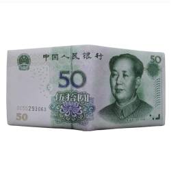 Ru Xing Geldbörse für Herren, Leder, Geldfach, Kreditkartenhalter, Foto, Geldfach, Bilfold Wallet für Geschenk, Grün , S, China-50 von Ru Xing