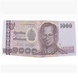Ru Xing Geldbörse für Herren, Leder, Geldfach, Kreditkartenhalter, Foto, Geldfach, Bilfold Wallet für Geschenk, Grün , S, Thailand-1000 von Ru Xing