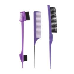 3-teiliges Haarstyling-Kamm-Set, Haarbürstenzubehör, doppelseitig, perfekt für Zuhause von Ruarby