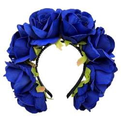 Brautdusche Blume Stirnband Frauen Hochzeit Hairhoop Rose Haarband für Mädchen Frauen Sommer Kopfschmuck Haarschmuck von Ruarby