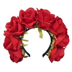 Brautdusche Blume Stirnband Frauen Hochzeit Hairhoop Rose Haarband für Mädchen Frauen Sommer Kopfschmuck Haarschmuck von Ruarby