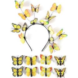 Buntes 3D-Schmetterlings-Stirnband für Mädchen, realistischer Schmetterlings-Haarreif, Partykleidung, Haarklammer, Karneval, Haarschmuck, Party-Thema von Ruarby