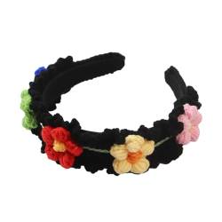 Kopfbedeckung, Abschlussball, Geburtstag, gehäkelt, lässig, Kopfbedeckung, elegante Blume, Haarschmuck, Zubehör, Blumen-Stirnband für Mädchen von Ruarby