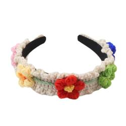 Kopfbedeckung, Abschlussball, Geburtstag, gehäkelt, lässig, Kopfbedeckung, elegante Blume, Haarschmuck, Zubehör, Blumen-Stirnband für Mädchen von Ruarby