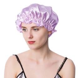 MulberrySilk Duschhaube für Frauen, wiederverwendbare Duschhaube für Haarpflege, elastische Haubenhaube zum Schlafen, Haarpflege, unverzichtbare Seidenhaube zum Schlafen von Ruarby