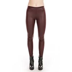 Rubberfashion Glanz Leggings Damen - Low Waist - Hose Hüft Leggins für Damen Frauen und Mädchen Glanz Bordeaux L/EU Größe: M von Rubberfashion