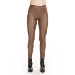 Rubberfashion Glanz Leggings Damen - Low Waist - Hose Hüft Leggins für Damen Frauen und Mädchen Glanz Khaki S/EU Größe: XS von Rubberfashion