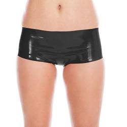 Rubberfashion Latex Hotpants - sehr Knapper Rubber Slip - Latex Slip kurz - Latex Dessous Damen und Herren Schwarz 0.4mm L von Rubberfashion