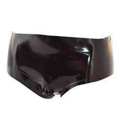 Rubberfashion Latex Slip mit Penis Ring - Latexslip für Herren und Männer - extra Dicke Rubber Pants offen mit Penisring schwarz 0.8mm XL von Rubberfashion