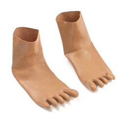 Rubberfashion Latex Zehen Socken kurz - extra dicke -Zehensocken knöchel lang - Latex Strümpfe für Damen und Herren braun 0.8mm XL von Rubberfashion