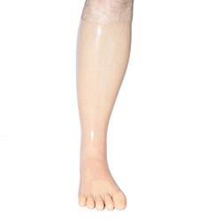 Rubberfashion Latex Zehensocke lang - Latex Zehen Socken wadenlang - Latex Strümpfe für Damen und Herren hautfarbe 0.4mm XL von Rubberfashion