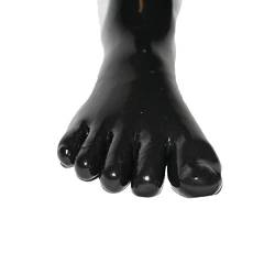 Rubberfashion Latex Zehensocke lang - Latex Zehen Socken wadenlang - Latex Strümpfe für Damen und Herren schwarz 0.4mm M von Rubberfashion