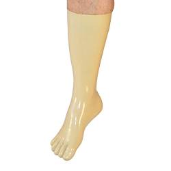 Rubberfashion Latex Zehensocke lang - Latex Zehen Socken wadenlang - Latex Strümpfe für Damen und Herren weiss 0.4mm M von Rubberfashion