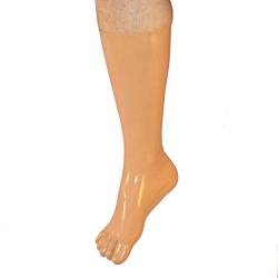 Rubberfashion Latex Zehensocke lang - extra dicke - Latex Zehen Socken wadenlang - Latex Strümpfe für Damen und Herren hautfarbe 0.8mm S von Rubberfashion