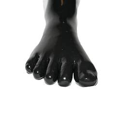 Rubberfashion Latex Zehensocke lang - extra dicke - Latex Zehen Socken wadenlang - Latex Strümpfe für Damen und Herren schwarz 0.8mm M von Rubberfashion