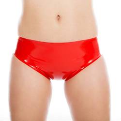 Rubberfashion sexy Latex Slip Kurz - Rubber Hose Latexslip - Latex Dessous Pants für Damen und Herren rot 0.4mm M von Rubberfashion