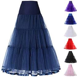 Rubehoow Damen 39" knöchellang Petticoats für Abschlussball Abend Brautkleid (Marineblau, S/M) von Rubehoow