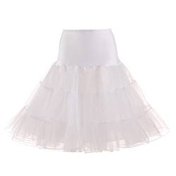 Rubehoow Plus Size Damen A-Linie Reifloser Petticoat Krinoline Unterrock Slips für Prom Party Dress(Weiß,2XL) von Rubehoow