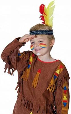 Indianer Stirnband für Kinder Kinderstirnband Kopfband Stirn Band mit Federn von Rubie's