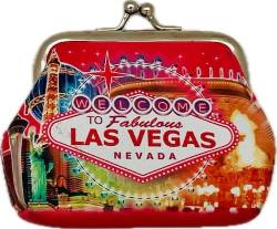Las Vegas Münzgeldbörse, Las Vegas Schild, 100 $, Las Vegas Strip Münzbörse, Mehrfarbig, Wahrzeichen-Rosa von Rubie's