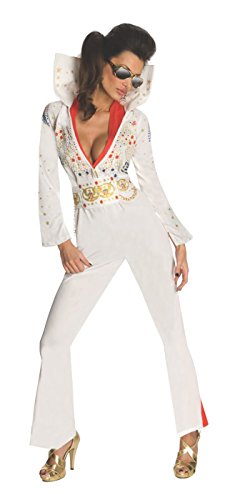 Rubie's Elvis Damen Secret Wishes Sexy Jumpsuit Kostüm, Weiss/opulenter Garten, S von Rubie's