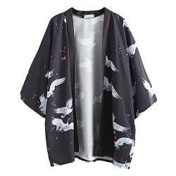 Rubruan Japanische Kimono Jacke Robe - Traditionelle Klassische Haori Kleidung Tokio Harajuku Antik Stil Floral Geblümte Lockere Jacke Robe Kostüm Bademantel Nachtwäsche für Frauen Männer Mädchen von Rubruan