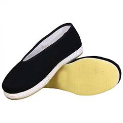 Rubruan Kampfkunst Herren Damen Stoffschuhe - Traditionelle Chinesische Freizeitschuhe Hausschuhe Kung Fu Tai Chi Flache Schuhe Stoff oder TPR-Sohle (Gummi, 41) von Rubruan