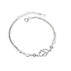 Rubu22a Silber Mutter Zirkonia Weihnachten Gold Geburtstag verstellbar für Liebe Tag Geburtsstein Ton Schmuck Armband Geschenk Herz 18 Karat für Frauen plattierte Kettenarmbänder Armband Bunte Steine von Rubu22a