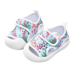 Rubu22a Sommer-Säuglingskleinkind-Mädchen-Jungen-Schuhe Sandalen mit flachem Boden, nicht slio, halboffene Spitze, atmungsaktive, weiche Schuhe von Rubu22a